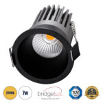 GLOBOSTAR® MICRO-B 60245 Χωνευτό Downlight Σποτ LED 7W 875lm 38° AC 220-240V IP20 Θερμό Λευκό 2700K - Bridgelux COB Chip & TÜV SÜD Driver - Μαύρο Ματ - Μ6 x Π6 x Υ7.8cm / Q5cm - 5 Χρόνια Εγγύηση - Image 2