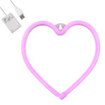 GloboStar® 78592 Φωτιστικό Ταμπέλα Φωτεινή Επιγραφή NEON LED Σήμανσης HEART 5W με Καλώδιο Τροφοδοσίας USB - Μπαταρίας 3xAAA (Δεν Περιλαμβάνονται) - Ροζ - Image 2