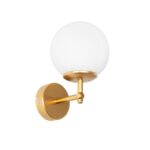 GLOBOSTAR® DALPH 203-0029 Vintage Φωτιστικό Τοίχου - Απλίκα με Ντουί 1 x E27 AC 220-240V IP20 - Χρυσό & Λευκό - M18 x Π15 x Υ23cm - Image 2