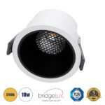 GLOBOSTAR® PLUTO-M 60253 Χωνευτό Downlight Σποτ με Honeycomb Anti Glare Reflector LED 10W 1250lm 38° AC 220-240V IP20 Θερμό Λευκό 2700K - Bridgelux COB Chip & TÜV SÜD Driver - Λευκό & Μαύρο Ματ - Μ8.4 x Π8.4 x Υ5.9cm / Q7.5cm - 5 Χρόνια Εγγύηση - Image 2