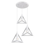 GLOBOSTAR® TRIANGLE 00617 Μοντέρνο Κρεμαστό Φωτιστικό Οροφής με Ντουί 3 x E27 AC 220-240V IP20 - Λευκό - Μ49 x Π49 x Y130cm - Image 2