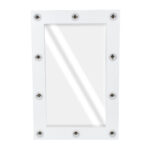 GloboStar® MAKEUP MIRROR-60x90-4 Μοντέρνος Καθρέπτης Μακιγιάζ με Πλαίσιο Φυσικού Ξύλου με Διακόπτη On/Off 10 x E27 AC220-240V - Μ60 x Π7 x Υ90cm - Λευκή Λάκα - Image 4