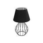 GLOBOSTAR® CLASS 204-0080 Μοντέρνο Επιτραπέζιο Φωτιστικό Πορτατίφ με Ντουί 1 x E27 AC 220-240V IP20 - Μαύρο & Μπεζ - Μ22 x Π22 x Υ36cm - Image 2