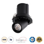 GLOBOSTAR® VIRGO-S 60304 Χωνευτό Κινούμενο Downlight Σποτ LED 7W 910lm 36° AC 220-240V IP20 Φυσικό Λευκό 4500K - Bridgelux COB Chip & TÜV SÜD Driver - Μαύρο Ματ - Μ9 x Π9 x Υ9cm / Q7.8cm - 5 Χρόνια Εγγύηση - Image 2