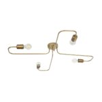 GLOBOSTAR® MOORNA 201-0065 Vintage Φωτιστικό Οροφής με Ντουί 4 x E27 AC 220-240V IP20 - Χρυσό - Μ97 x Π97 x Υ7cm - Image 2