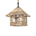 GLOBOSTAR® SPIKY 01613 Boho Κρεμαστό Φωτιστικό Οροφής με Ντουί 1 x E27 AC 220-240V IP20 - Μπεζ - Μ43 x Π43 x Y28cm - Image 2