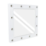 GloboStar® MAKEUP MIRROR-80x80-4 Μοντέρνος Καθρέπτης Μακιγιάζ με Πλαίσιο Φυσικού Ξύλου με Διακόπτη On/Off 12 x E27 AC220-240V - Μ80 x Π7 x Υ80cm - Λευκή Λάκα - Image 5