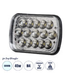GloboStar® 85421 Φανάρι JEEP WRANGLER Βασικού Φωτισμού H4 H/L LED CREE CXB COB 45W 4500lm DC 9-80V Αδιάβροχο IP67 Ψυχρό Λευκό 6000K Μ17 x Π11 x Υ5.5cm - Image 2