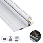 GloboStar® STAIR-PROFILE 70842-3M Προφίλ Αλουμινίου - Βάση & Ψύκτρα Ταινίας LED με Λευκό Γαλακτερό Κάλυμμα - Χρήση σε Σκαλοπάτια - Πατητό Κάλυμμα - Ασημί - 3 Μέτρα - Μ300 x Π8 x Υ3.2cm - Image 2