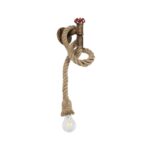 GLOBOSTAR® TROUVER 01183 Vintage Φωτιστικό Τοίχου - Απλίκα με Ντουί 1 x E27 AC 220-240V IP20 - Χάλκινο & Μπεζ - Μ14 x Π16 x Υ50cm - Image 2