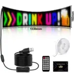 GLOBOSTAR® MATRIX GLB-106-0004 Εύκαμπτη Κυλιόμενη Ψηφιακή Επιγραφή 133x19.2cm P9 144x16 Pixel LED 10W DC 5V 2A με USB 2.0 Αδιάβροχο IP65 Πολύχρωμο RGB - Bluetooth Control μέσω iPIXEL APP - Μ133 x Π0.4 x Υ19.2cm - 2 Χρόνια Εγγύηση - Image 2