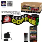 GLOBOSTAR® MATRIX GLB-106-0013 Εύκαμπτη Κυλιόμενη Ψηφιακή Επιγραφή 192x28cm P7 256x32 Pixel LED 40W AC 220-240V Αδιάβροχο IP65 Πολύχρωμο RGB - Bluetooth Control μέσω iPIXEL APP - Μ192 x Π0.4 x Υ28cm - 2 Χρόνια Εγγύηση - Image 2