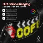 GLOBOSTAR® MATRIX GLB-106-0013 Εύκαμπτη Κυλιόμενη Ψηφιακή Επιγραφή 192x28cm P7 256x32 Pixel LED 40W AC 220-240V Αδιάβροχο IP65 Πολύχρωμο RGB - Bluetooth Control μέσω iPIXEL APP - Μ192 x Π0.4 x Υ28cm - 2 Χρόνια Εγγύηση - Image 4