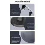 GLOBOSTAR® DESTINY GLB-106-0020 Επιτραπέζιο Φωτιστικό Πορτατίφ με RF Ασύρματο Χειριστήριο & Λειτουργία μέσω WiFi APP LED 10W 600lm 180° AC 220-240V IP20 Πολύχρωμο RGB Dimmable - Sanan SMD Chip - Μαύρο - Μ14 x Π14 x Υ50cm - 2 Χρόνια Εγγύηση - Image 5