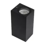 kelvo® BURANO KLV-101-0021 Φωτιστικό Τοίχου / Απλίκα για 2 Λάμπες MR16 με Ντουί GU10 AC 220-240V Αδιάβροχο IP65 - Μαύρο Ματ - Μ8 x Π8 x Υ15cm - Image 4