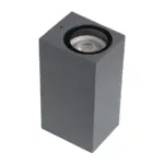 kelvo® BURANO KLV-101-0022 Φωτιστικό Τοίχου / Απλίκα για 2 Λάμπες MR16 με Ντουί GU10 AC 220-240V Αδιάβροχο IP65 - Γκρι Ανθρακί Ματ - Μ8 x Π8 x Υ15cm - Image 4