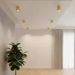 kelvo® AKIRA KLV-101-0027 Κινούμενο Φωτιστικό Downlight Σποτ για Λάμπα MR16 με Ντουί GU10 AC 220-240V IP20 - Χρυσό Βούρτσας - Μ8 x Π8 x Υ10cm