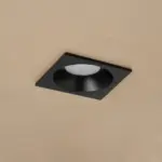 kelvo® EPSILON KLV-101-0047 Χωνευτό Φωτιστικό Downlight Σποτ Μπάνιου για Λάμπα MR16 με Ντουί GU10 AC 220-240V Αδιάβροχο IP65 - Μαύρο Ματ - Μ8.5 x Π8.5 x Υ4.4cm / Q7.5cm x 7.5cm