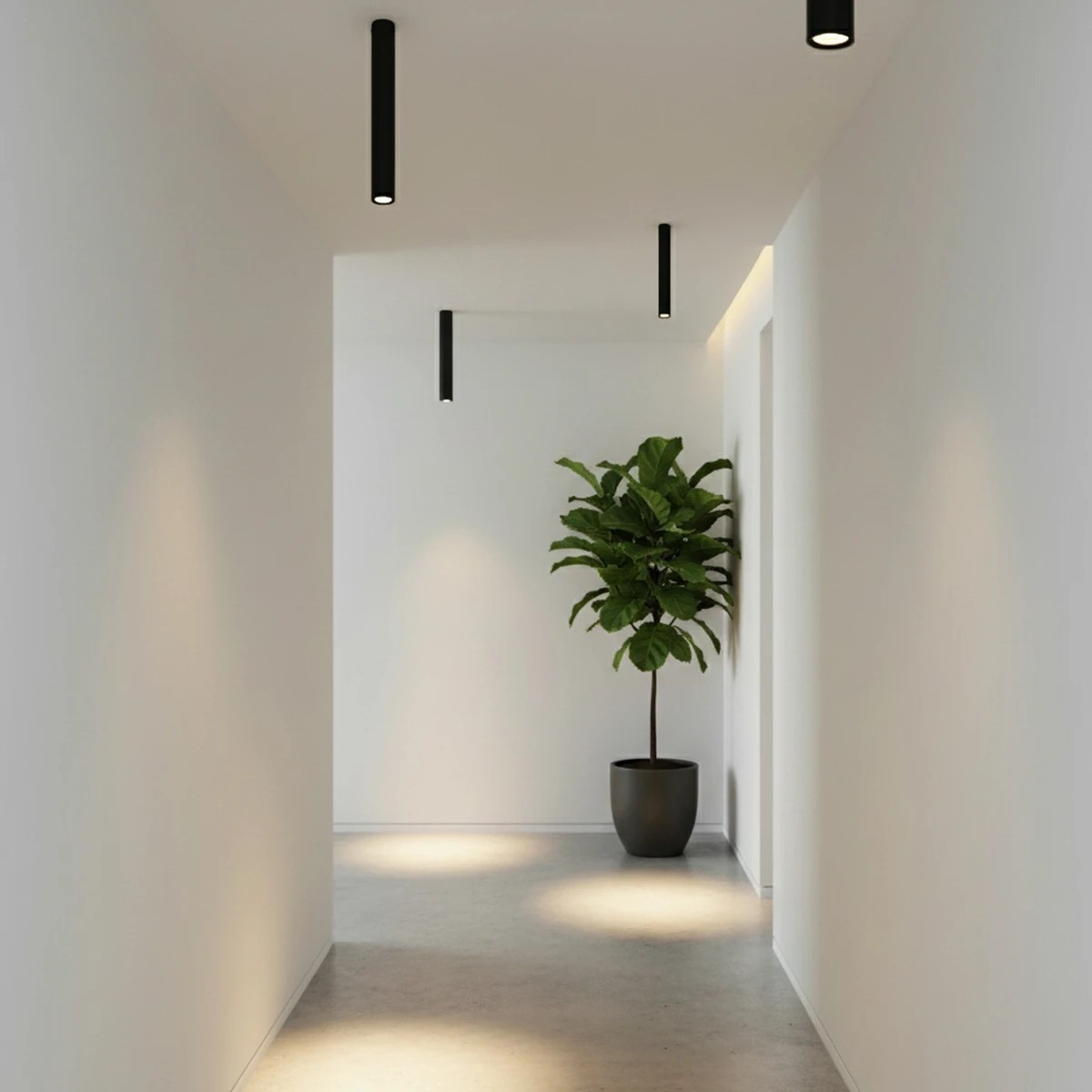 klv_101_0052_01 kelvo® DUCT KLV-101-0052 Φωτιστικό Downlight Σποτ για Λάμπα MR16 με Ντουί GU10 AC 220-240V IP20 - Μαύρο Ματ - Μ6 x Π6 x Υ45cm - Image 1