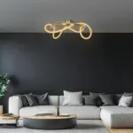 kelvo® GLOW KLV-101-0149 Φωτιστικό Οροφής LED 34W 3400lm 360° AC 220-240V IP20 Ρυθμιζόμενο Λευκό CCT με Χειριστήριο από 2700K έως 6000K Dimmable - Lumileds SMD Chip - Χρυσό Πλατίνα - Μ60 x Π60 x Υ30cm - 3 Χρόνια Εγγύηση