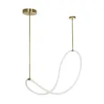 kelvo® GLOW KLV-101-0156 Κρεμαστό Φωτιστικό Οροφής LED 34W 3400lm 360° AC 220-240V IP20 Ρυθμιζόμενο Λευκό CCT με Χειριστήριο από 2700K έως 6000K Dimmable - Lumileds SMD Chip - Χρυσό Πλατίνα - Μ20 x Π35 x Υ120cm - 3 Χρόνια Εγγύηση - Image 4