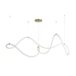 kelvo® GLOW KLV-101-0157 Κρεμαστό Φωτιστικό Οροφής LED 65W 6500lm 360° AC 220-240V IP20 Ρυθμιζόμενο Λευκό CCT με Χειριστήριο από 2700K έως 6000K Dimmable - Lumileds SMD Chip - Σατινέ Χρυσό Βούρτσας - Μ150 x Π70 x Υ90cm - 3 Χρόνια Εγγύηση - Image 3