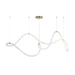 kelvo® GLOW KLV-101-0157 Κρεμαστό Φωτιστικό Οροφής LED 65W 6500lm 360° AC 220-240V IP20 Ρυθμιζόμενο Λευκό CCT με Χειριστήριο από 2700K έως 6000K Dimmable - Lumileds SMD Chip - Σατινέ Χρυσό Βούρτσας - Μ150 x Π70 x Υ90cm - 3 Χρόνια Εγγύηση - Image 4