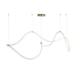 kelvo® GLOW KLV-101-0157 Κρεμαστό Φωτιστικό Οροφής LED 65W 6500lm 360° AC 220-240V IP20 Ρυθμιζόμενο Λευκό CCT με Χειριστήριο από 2700K έως 6000K Dimmable - Lumileds SMD Chip - Σατινέ Χρυσό Βούρτσας - Μ150 x Π70 x Υ90cm - 3 Χρόνια Εγγύηση - Image 6