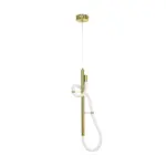 kelvo® GLOW KLV-101-0159 Κρεμαστό Φωτιστικό Οροφής LED 24W 2400lm 360° AC 220-240V IP20 Ρυθμιζόμενο Λευκό CCT με On/Off 2700K/4500K/6000K - Lumileds SMD Chip - Χρυσό Πλατίνα - Μ24 x Π10 x Υ62cm - 3 Χρόνια Εγγύηση - Image 5