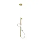 kelvo® GLOW KLV-101-0160 Κρεμαστό Φωτιστικό Οροφής LED 24W 2400lm 360° AC 220-240V IP20 Ρυθμιζόμενο Λευκό CCT με On/Off 2700K/4500K/6000K - Lumileds SMD Chip - Χρυσό Πλατίνα - Μ30 x Π17 x Υ66cm - 3 Χρόνια Εγγύηση - Image 5
