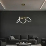 kelvo® GLOW KLV-101-0162 Κρεμαστό Φωτιστικό Οροφής LED 36W 3600lm 360° AC 220-240V IP20 Ρυθμιζόμενο Λευκό CCT με Χειριστήριο από 2700K έως 6000K Dimmable - Lumileds SMD Chip - Χρυσό Πλατίνα - Μ70 x Π70 x Υ40cm - 3 Χρόνια Εγγύηση - Image 2