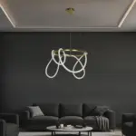 kelvo® GLOW KLV-101-0163 Κρεμαστό Φωτιστικό Οροφής LED 58W 5800lm 360° AC 220-240V IP20 Ρυθμιζόμενο Λευκό CCT με Χειριστήριο από 2700K έως 6000K Dimmable - Lumileds SMD Chip - Χρυσό Πλατίνα - Μ80 x Π80 x Υ40cm - 3 Χρόνια Εγγύηση - Image 2