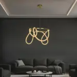 kelvo® GLOW KLV-101-0163 Κρεμαστό Φωτιστικό Οροφής LED 58W 5800lm 360° AC 220-240V IP20 Ρυθμιζόμενο Λευκό CCT με Χειριστήριο από 2700K έως 6000K Dimmable - Lumileds SMD Chip - Χρυσό Πλατίνα - Μ80 x Π80 x Υ40cm - 3 Χρόνια Εγγύηση