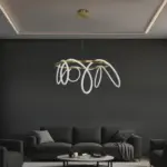 kelvo® GLOW KLV-101-0164 Κρεμαστό Φωτιστικό Οροφής LED 69W 6900lm 360° AC 220-240V IP20 Ρυθμιζόμενο Λευκό CCT με Χειριστήριο από 2700K έως 6000K Dimmable - Lumileds SMD Chip - Χρυσό Πλατίνα - Μ100 x Π100 x Υ40cm - 3 Χρόνια Εγγύηση - Image 2