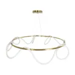 kelvo® GLOW KLV-101-0165 Κρεμαστό Φωτιστικό Οροφής LED 100W 10000lm 360° AC 220-240V IP20 Ρυθμιζόμενο Λευκό CCT με Χειριστήριο από 2700K έως 6000K Dimmable - Lumileds SMD Chip - Χρυσό Πλατίνα - Μ150 x Π150 x Υ100cm - 3 Χρόνια Εγγύηση - Image 6