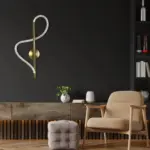 kelvo® GLOW KLV-101-0168 Φωτιστικό Τοίχου / Απλίκα LED 24W 2400lm 360° AC 220-240V IP20 Ρυθμιζόμενο Λευκό CCT με On/Off 2700K/4500K/6000K - Lumileds SMD Chip - Χρυσό Πλατίνα - Μ30 x Π15 x Υ70cm - 3 Χρόνια Εγγύηση - Image 2