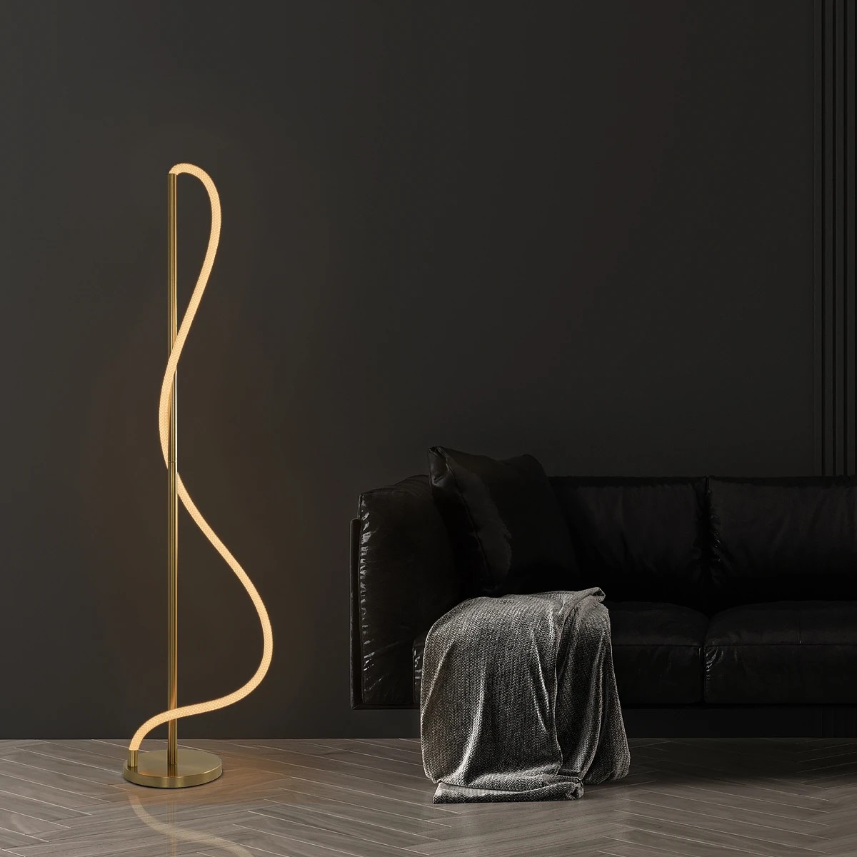 klv_101_0173_01 kelvo® GLOW KLV-101-0173 Επιδαπέδιο Φωτιστικό LED 30W 3000lm 360° AC 220-240V IP20 Ρυθμιζόμενο Λευκό CCT με Αφή 2700K/4500K/6000K Dimmable - Lumileds SMD Chip - Χρυσό Πλατίνα - Μ45 x Π45 x Υ160cm - 3 Χρόνια Εγγύηση - Image 1