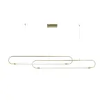 kelvo® GLOW KLV-101-0178 Κρεμαστό Φωτιστικό Οροφής LED 28W 2800lm 360° AC 220-240V IP20 Ρυθμιζόμενο Λευκό CCT με Χειριστήριο από 2700K έως 6000K Dimmable - Lumileds SMD Chip - Χρυσό Πλατίνα - Μ167 x Π7 x Υ24cm - 3 Χρόνια Εγγύηση - Image 3