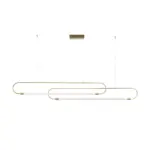 kelvo® GLOW KLV-101-0178 Κρεμαστό Φωτιστικό Οροφής LED 28W 2800lm 360° AC 220-240V IP20 Ρυθμιζόμενο Λευκό CCT με Χειριστήριο από 2700K έως 6000K Dimmable - Lumileds SMD Chip - Χρυσό Πλατίνα - Μ167 x Π7 x Υ24cm - 3 Χρόνια Εγγύηση - Image 4