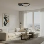 kelvo® VENOM KLV-101-0181 Φωτιστικό Οροφής LED 45W 4500lm 360° AC 220-240V IP20 Ρυθμιζόμενο Λευκό CCT με Χειριστήριο από 2700K έως 6000K Dimmable - Lumileds SMD Chip - Μαύρο Ματ - Μ60 x Π40 x Υ7.5cm - 3 Χρόνια Εγγύηση - Image 2