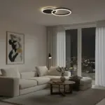 kelvo® VENOM KLV-101-0181 Φωτιστικό Οροφής LED 45W 4500lm 360° AC 220-240V IP20 Ρυθμιζόμενο Λευκό CCT με Χειριστήριο από 2700K έως 6000K Dimmable - Lumileds SMD Chip - Μαύρο Ματ - Μ60 x Π40 x Υ7.5cm - 3 Χρόνια Εγγύηση