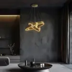 kelvo® VENOM KLV-101-0198-V2 Κρεμαστό Φωτιστικό Οροφής LED 75W 7500lm 120° AC 220-240V IP20 Ρυθμιζόμενο Λευκό CCT με Χειριστήριο από 2700K έως 6000K Dimmable - Lumileds SMD Chip - Χρυσό Πλατίνα - Μ60 x Π60 x Υ40cm - 3 Χρόνια Εγγύηση