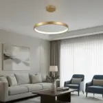 kelvo® NEMESIS KLV-101-0213 Κρεμαστό Φωτιστικό Οροφής LED 67W 6700lm 180° AC 220-240V IP20 Ρυθμιζόμενο Λευκό CCT με Χειριστήριο από 2700K έως 6000K Dimmable - Lumileds SMD Chip - Χρυσό Πλατίνα - Μ80 x Π80 x Υ4cm - 3 Χρόνια Εγγύηση - Image 2