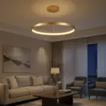 kelvo® NEMESIS KLV-101-0216 Κρεμαστό Φωτιστικό Οροφής LED 75W 7500lm 180° AC 220-240V IP20 Ρυθμιζόμενο Λευκό CCT με Χειριστήριο από 2700K έως 6000K Dimmable - Lumileds SMD Chip - Χρυσό Πλατίνα - Μ100 x Π100 x Υ4cm - 3 Χρόνια Εγγύηση