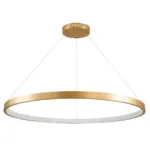 kelvo® NEMESIS KLV-101-0216 Κρεμαστό Φωτιστικό Οροφής LED 75W 7500lm 180° AC 220-240V IP20 Ρυθμιζόμενο Λευκό CCT με Χειριστήριο από 2700K έως 6000K Dimmable - Lumileds SMD Chip - Χρυσό Πλατίνα - Μ100 x Π100 x Υ4cm - 3 Χρόνια Εγγύηση - Image 3
