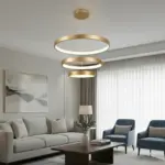 kelvo® NEMESIS KLV-101-0219 Κρεμαστό Φωτιστικό Οροφής LED 100W 10000lm 180° AC 220-240V IP20 Ρυθμιζόμενο Λευκό CCT με Χειριστήριο από 2700K έως 6000K Dimmable - Lumileds SMD Chip - Χρυσό Πλατίνα - Μ60 x Π60 x Υ60cm - 3 Χρόνια Εγγύηση - Image 2