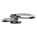 kelvo® DIAMOND KLV-101-0226 Φωτιστικό Οροφής LED 100W 10000lm 360° AC 220-240V IP20 Ρυθμιζόμενο Λευκό CCT με Χειριστήριο από 2700K έως 6000K Dimmable - Lumileds SMD Chip - Μαύρο Ματ - Μ80 x Π50 x Υ20cm - 3 Χρόνια Εγγύηση - Image 4