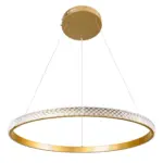 kelvo® DIAMOND KLV-101-0230 Κρεμαστό Φωτιστικό Οροφής LED 45W 4500lm 180° AC 220-240V IP20 Ρυθμιζόμενο Λευκό CCT με Χειριστήριο από 2700K έως 6000K Dimmable - Lumileds SMD Chip - Χρυσό Πλατίνα - Μ60 x Π60 x Υ3cm - 3 Χρόνια Εγγύηση - Image 3