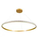 kelvo® DIAMOND KLV-101-0234 Κρεμαστό Φωτιστικό Οροφής LED 75W 7500lm 180° AC 220-240V IP20 Ρυθμιζόμενο Λευκό CCT με Χειριστήριο από 2700K έως 6000K Dimmable - Lumileds SMD Chip - Χρυσό Πλατίνα - Μ100 x Π100 x Υ3cm - 3 Χρόνια Εγγύηση - Image 3