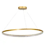 kelvo® DIAMOND KLV-101-0234 Κρεμαστό Φωτιστικό Οροφής LED 75W 7500lm 180° AC 220-240V IP20 Ρυθμιζόμενο Λευκό CCT με Χειριστήριο από 2700K έως 6000K Dimmable - Lumileds SMD Chip - Χρυσό Πλατίνα - Μ100 x Π100 x Υ3cm - 3 Χρόνια Εγγύηση - Image 5